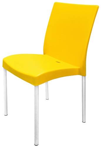 Стул алюминиевый 06113AM сиденье пластиковое желтый