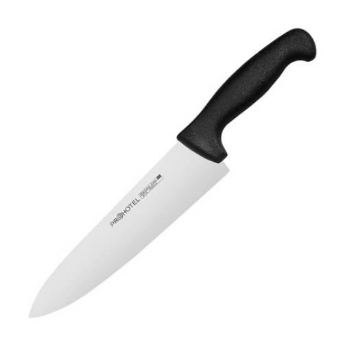 Нож поварской «Проотель» AS00301-04Bl; сталь нерж., пластик; L=340/200, B=45мм; черный, металлич.