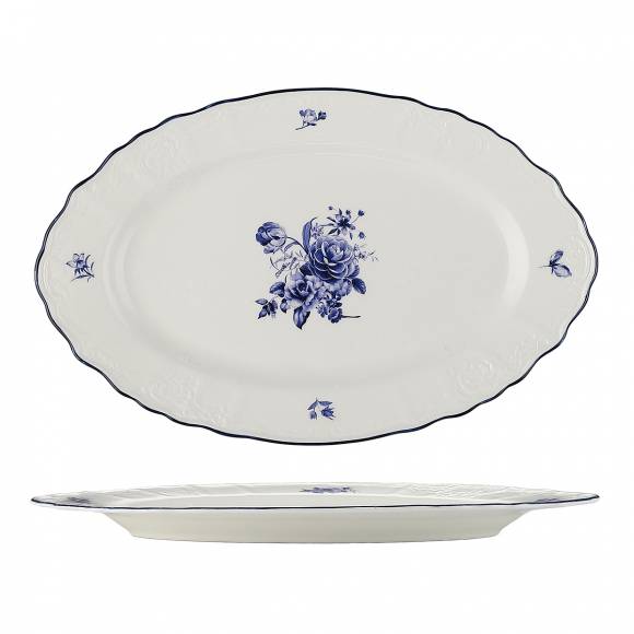Блюдо овальное 30,5*19 см Blue Flower P.L. Proff Cuisine NY-YQA4706-OP-M-12X6 /6/