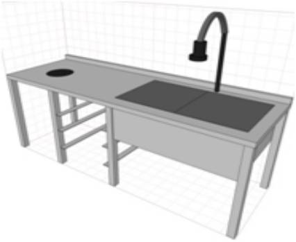 СПП2ВМ стол производственный с 4-мя напр. для кассет и 2-мя ваннами с отверст.2200*750*850 гл.350 мм