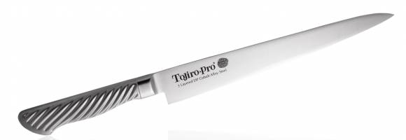 Нож для тонкой нарезки Tojiro Pro 240мм сталь VG10 3 слоя, рукоять сталь  F-886