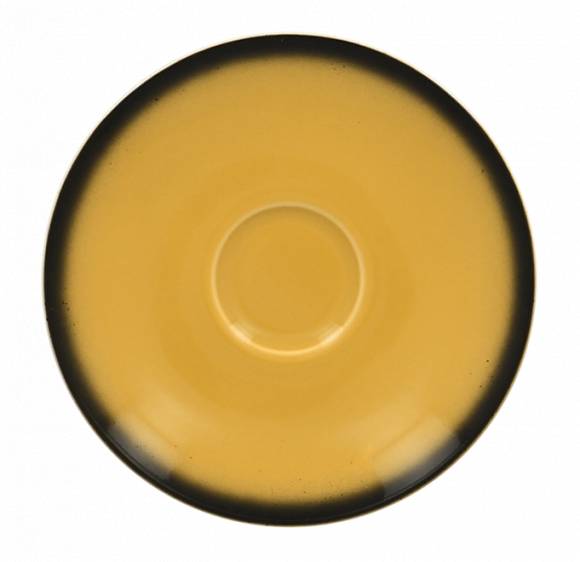 Блюдце 150мм для чашки кофейной RAK Porcelain Lea фарфор желтый с каймой LECLSA15NY /12/