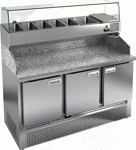 Стол холодильный для пиццы Hicold PZE3-111GN камень (агрегат внизу)