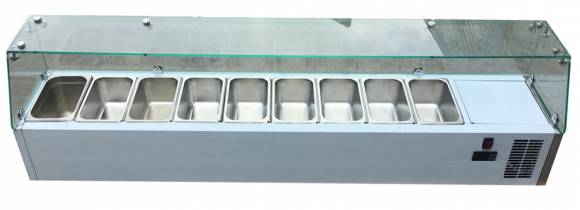 Витрина холодильная настольная Koreco VRX 2000 395 WN 9*GN1/3 -150 мм статика