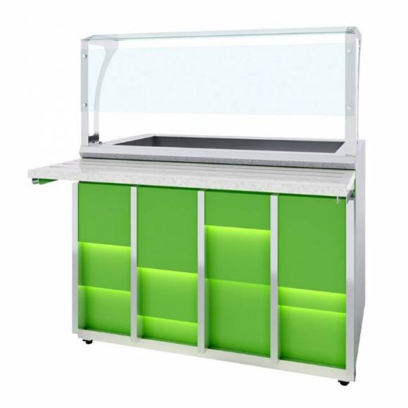 Прилавок холодильный с ванной охлаждаемой Neon Luxstahl ПХВ (С)-1200 Premium